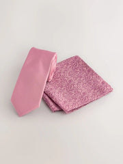 NEXT | Light Pink Tie and Pocket Square Set