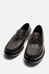 ZARA| CROCODILE EMBOSSED LOAFER