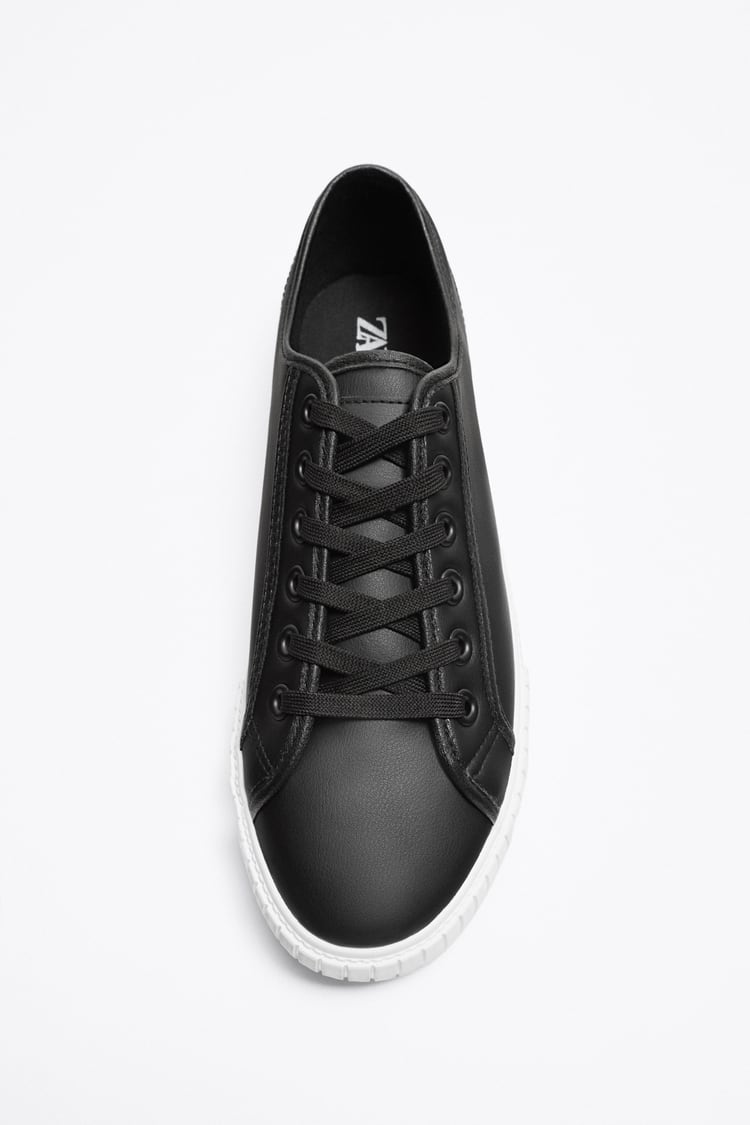 Zara best sale leather trainers