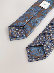NEXT | Brown/Navy Design Ties And Clips 2 Pack