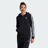 ADIDAS | ESSENTIALS 3-STRIPES FULL-ZIP FLEECE HOODIE