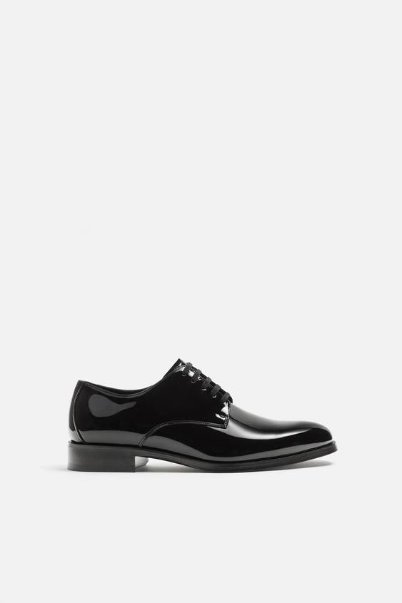 ZARA | FAUX PATENT SHOES BLACK