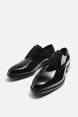 ZARA | FAUX PATENT SHOES BLACK