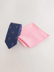 NEXT | Navy Tie and Pocket Square Set