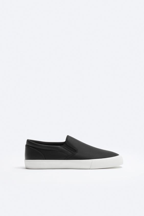 ZARA | EMBOSSED LACELESS SNEAKERS