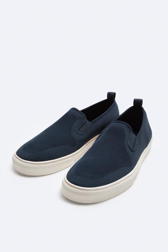 ZARA LACELESS KNIT FABRIC SNEAKERS