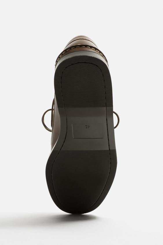 ZARA | LEATHER DECK SHOES
