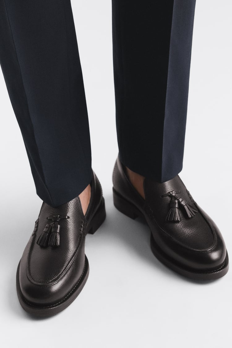 ZARA | LEATHER TASSEL LOAFERS - MOCASION SHOES