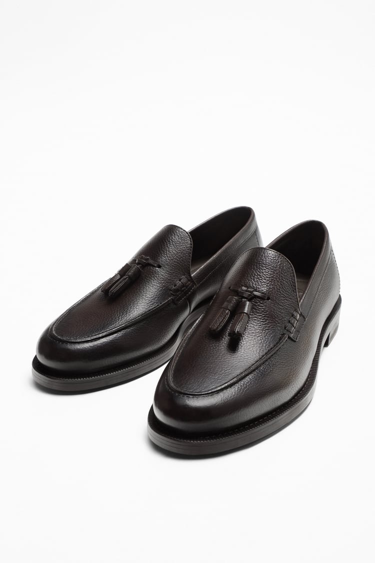 ZARA | LEATHER TASSEL LOAFERS - MOCASION SHOES