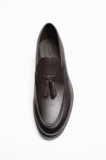 ZARA | LEATHER TASSEL LOAFERS - MOCASION SHOES