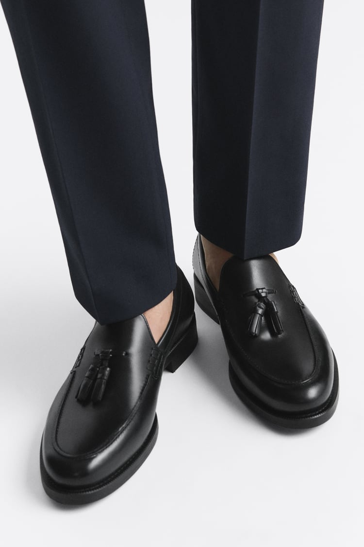 ZARA | LEATHER TASSEL LOAFERS - MOCASION SHOES