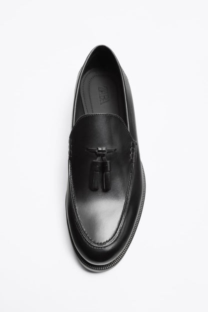 ZARA | LEATHER TASSEL LOAFERS - MOCASION SHOES