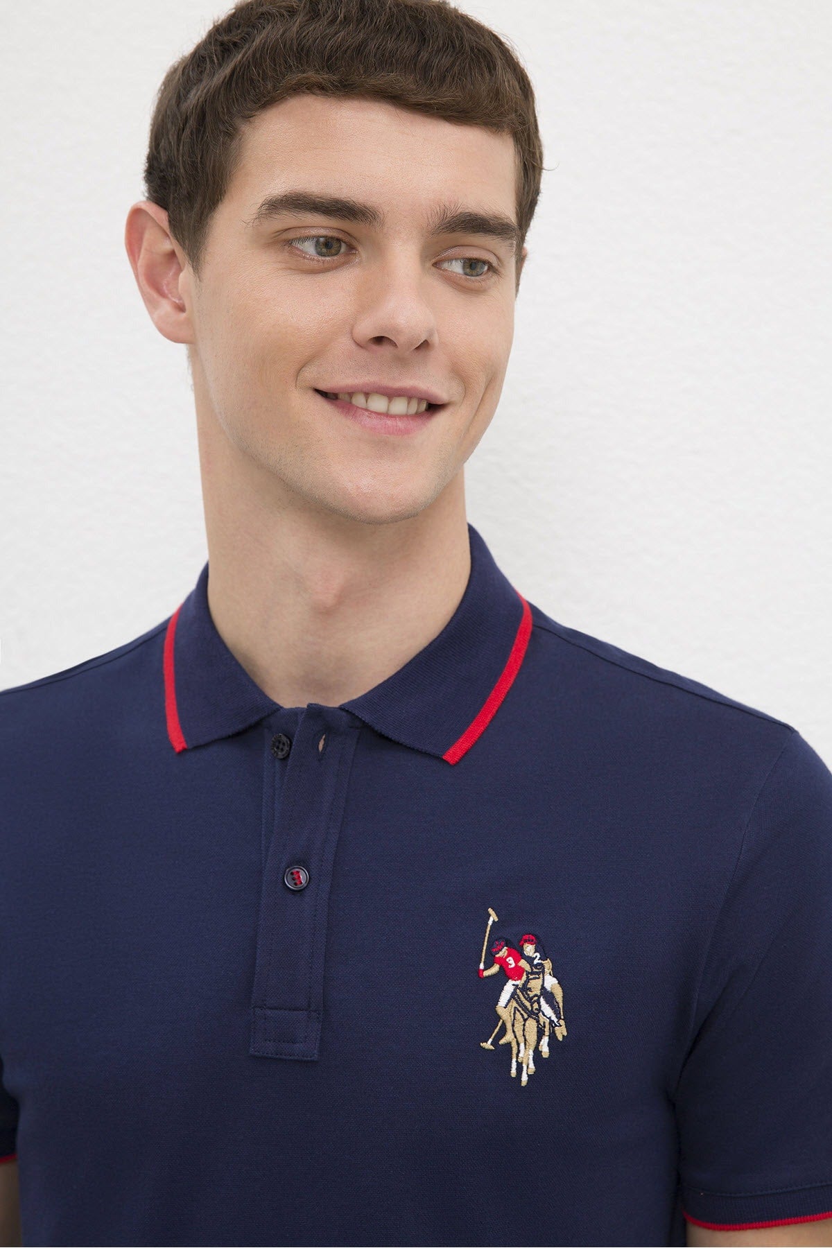 USPA | NAVY BLUE POLO NECK T-SHIRT