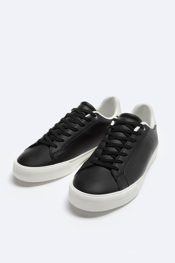 ZARA | MINIMALIST LACE-UP SNEAKERS WITH TOPSTITCHING