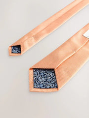 NEXT | Peach Orange Textured Tie with Tie Clip