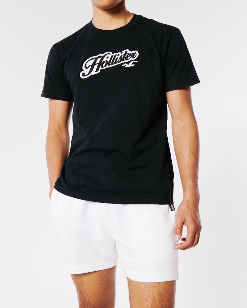 HOLLISTER | EMBROIDERED LOGO GRAPHIC TEE