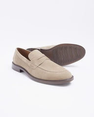 RIVER ISLAND | STONE SUEDE PENNY LOAFERS