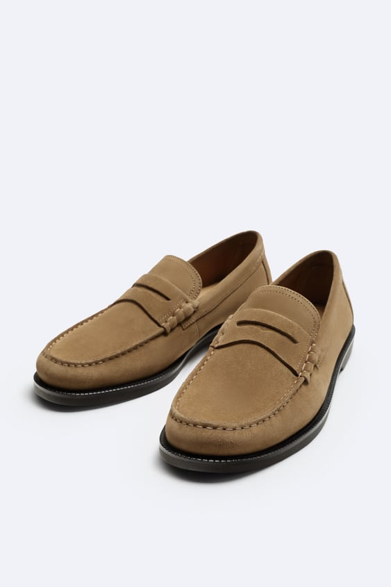 ZARA | SPLIT SUEDE LEATHER LOAFERS